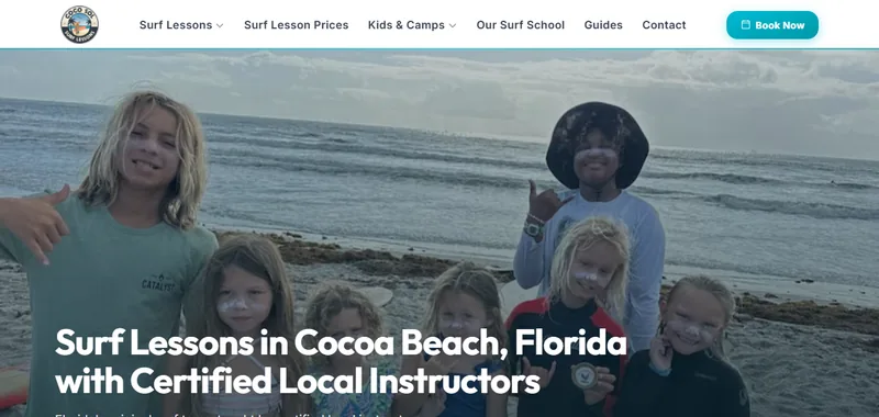 Coco Sol Surf Lessons website